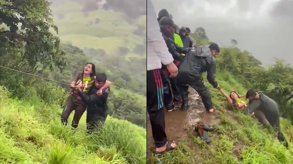 X : woman rescued after falling into gorge in Maharashtra's Satara